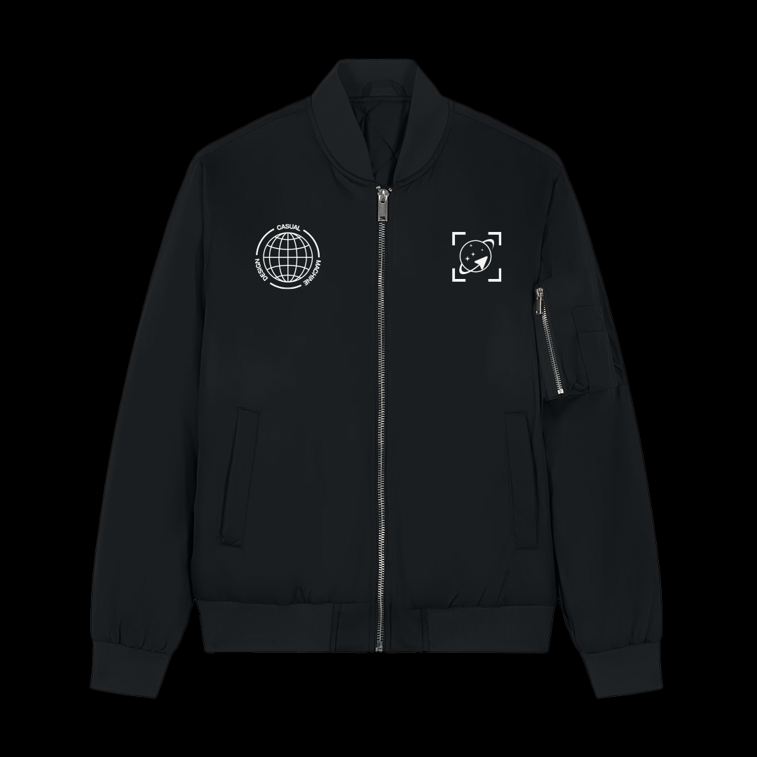 packshot-veste-bomber-unisexe-noir-espace-air-machine-avant