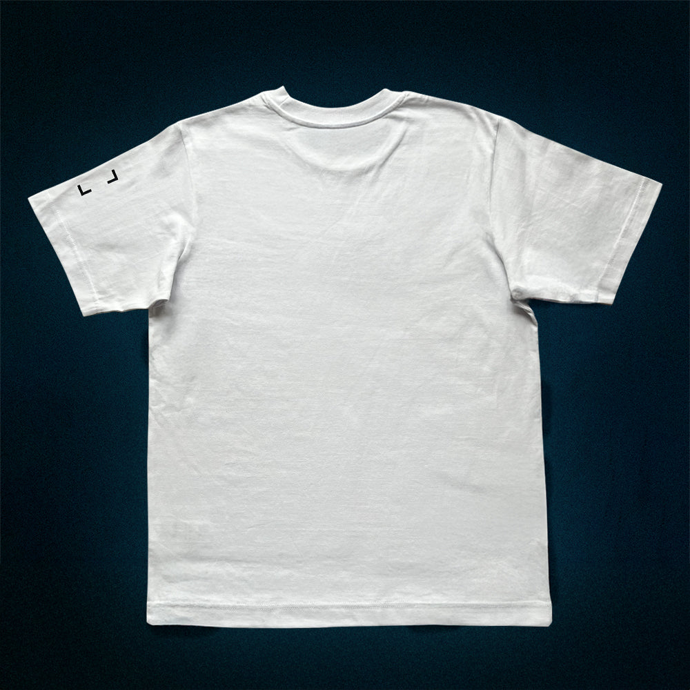 Vue arrière du T-shirt blanc Basics 2.0, design épuré, coton biologique 250 g et coupe unisexe