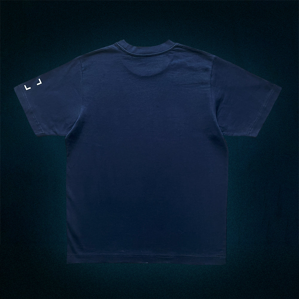T-shirt blue Basics 2.0 coupe oversize en coton biologique, design épuré, vue de dos
