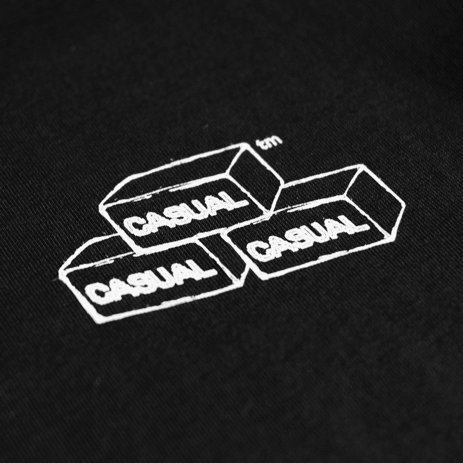 Sérigraphie briques T Shirt noir Casual Machine