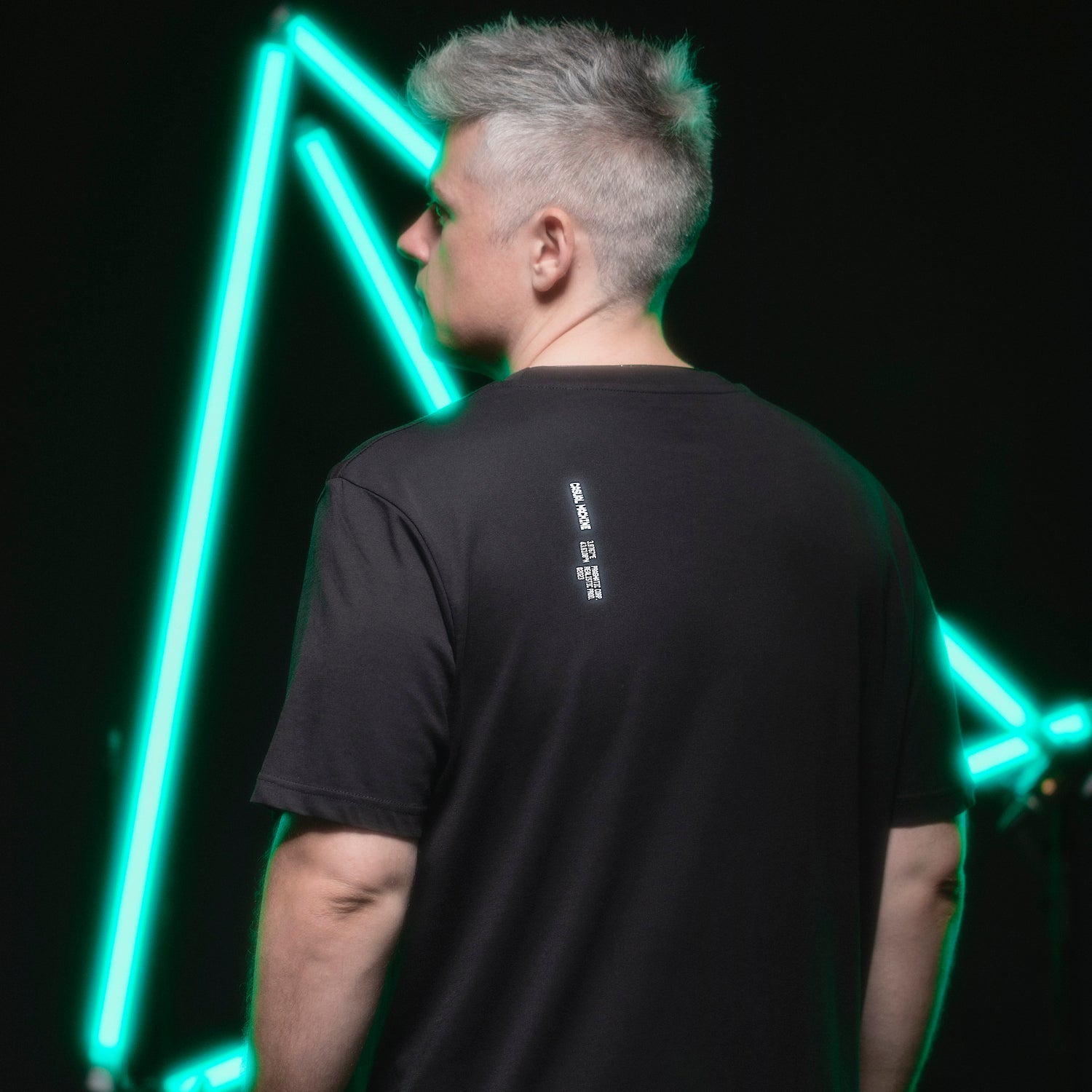 T Shirt noir dos Casual Machine