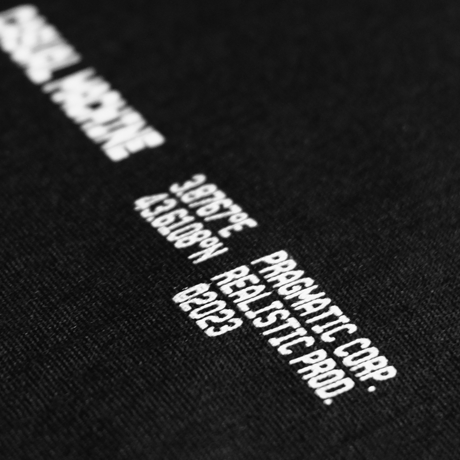 Sérigraphie dos T Shirt noir Casual Machine