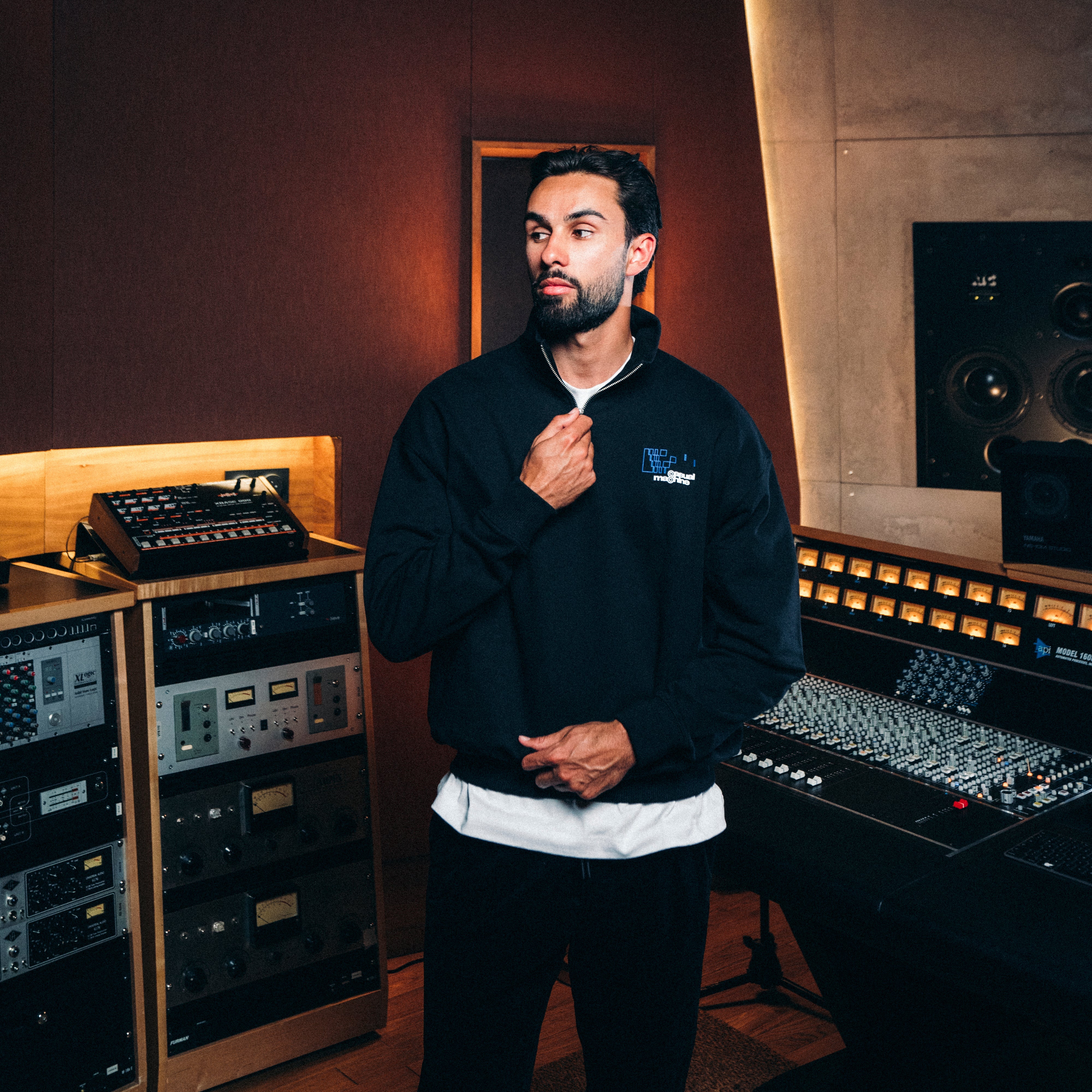 Pull zippé Casual Records - Noir